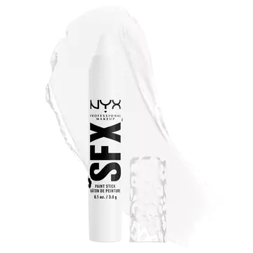 NYX Professional Makeup Party Animals SFX Face & Body Paint Stick in Giving Ghost, a white paint stick shown with a white paint swatch.