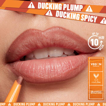 closeup of Duck Plump Plumping Lip Liner being applied to lips