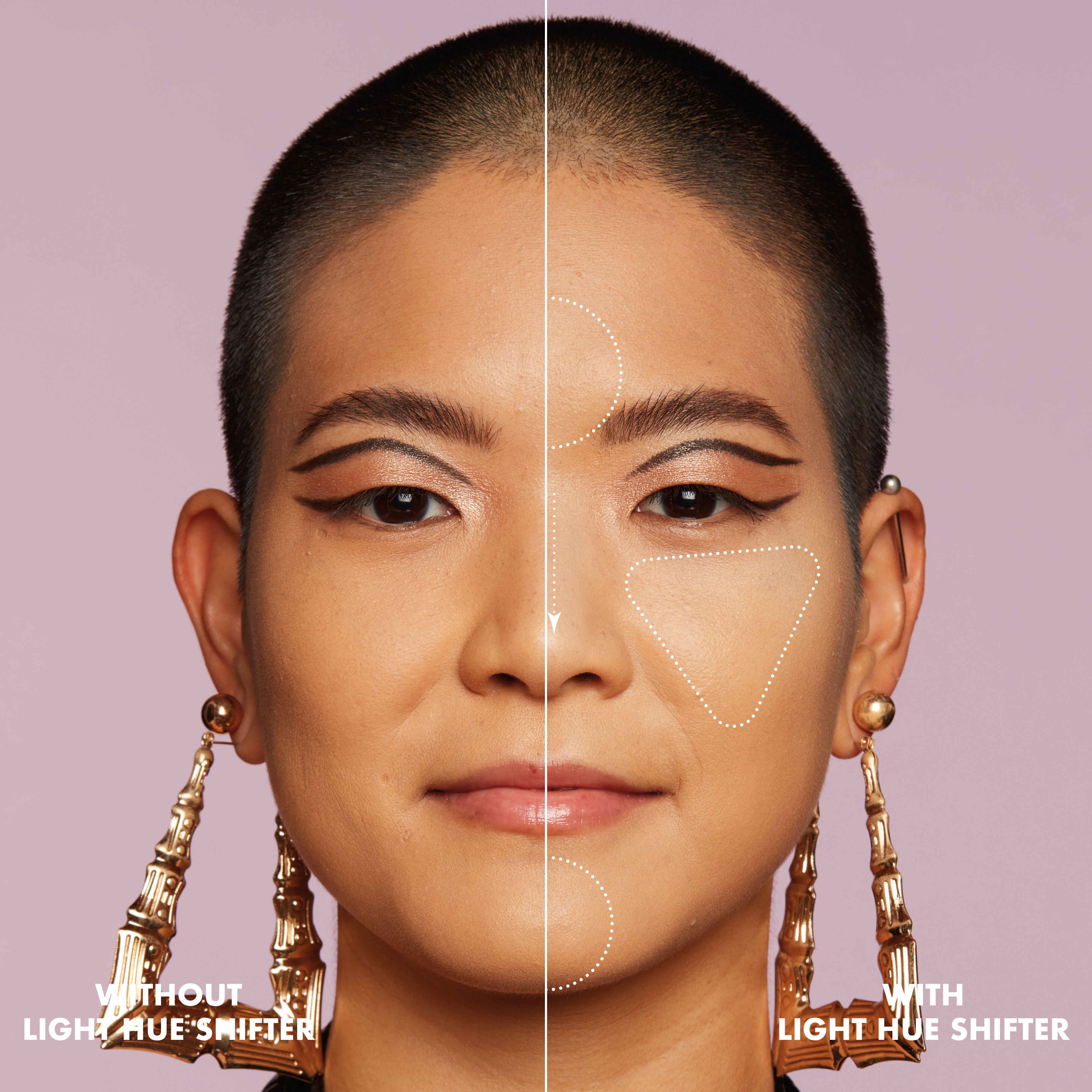 Foundation Hue Shifter before and after