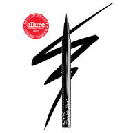 Epic Ink Waterproof Liquid Eyeliner packshot in shade Black with black squiggle in the background
