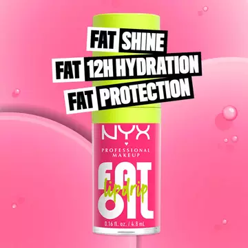 Fat Oil Lip Drip Lip Oil in shade Missed Call bottle. Fat Shine. Fat 12H Hydration. Fat Protection.