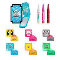 All 10 makeup items in A MINECRAFT MOVIE bundle on a white background