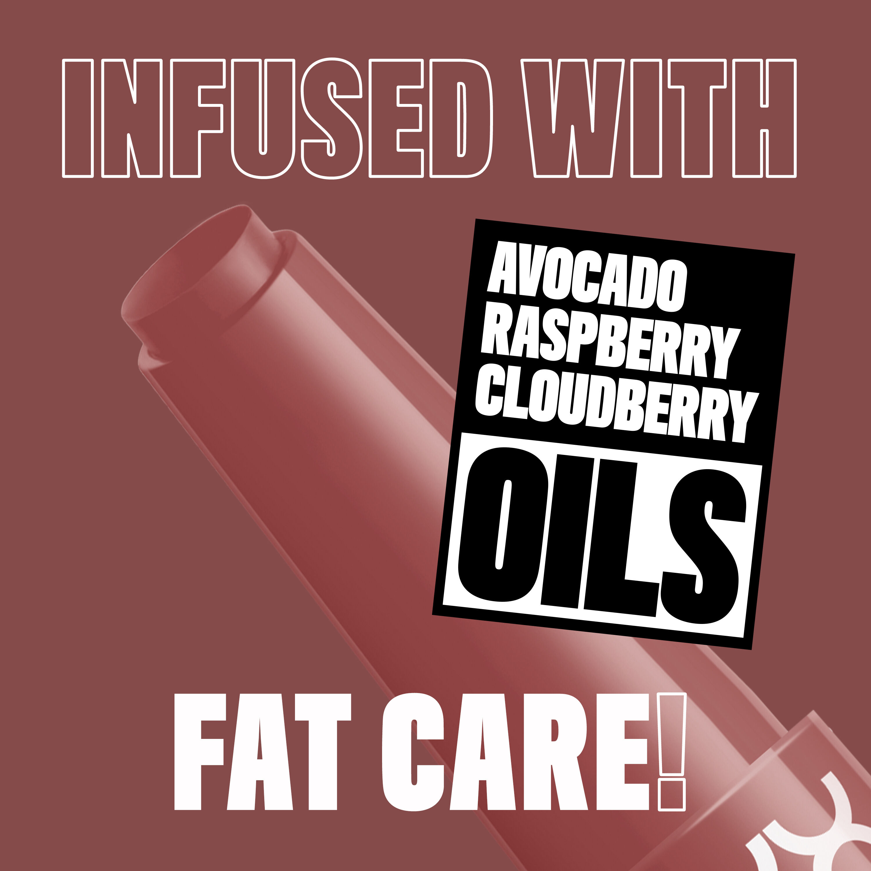 Close up of Fat Oil Slick Click in shade Profile Pic. Infused with Fat Care! Avocado, Raspberry, Cloudberry Oils