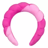 Soft n' Smushy Pink Checker Print Bubble Headband against a white background