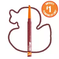 Duck Plump Plumping Lip Liner on white background with outline of cartoon duck