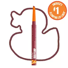 Duck Plump Plumping Lip Liner on white background with outline of cartoon duck
