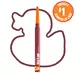 Duck Plump Plumping Lip Liner on white background with outline of cartoon duck