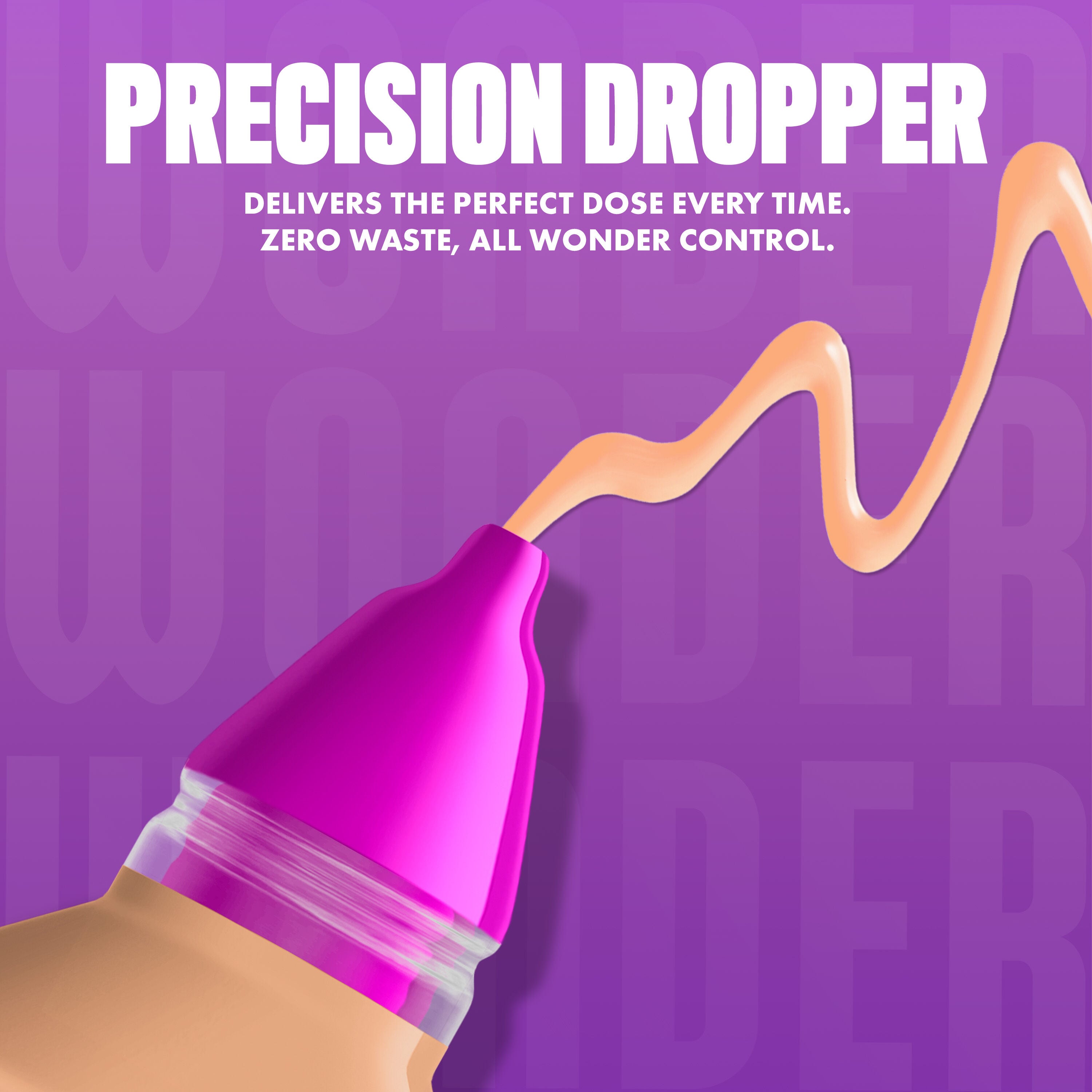 NYX Make ’Em Wonder Foundation in shade 10 Nude is releasing a smooth, soft nude-toned foundation with text  “Precision Dropper.”