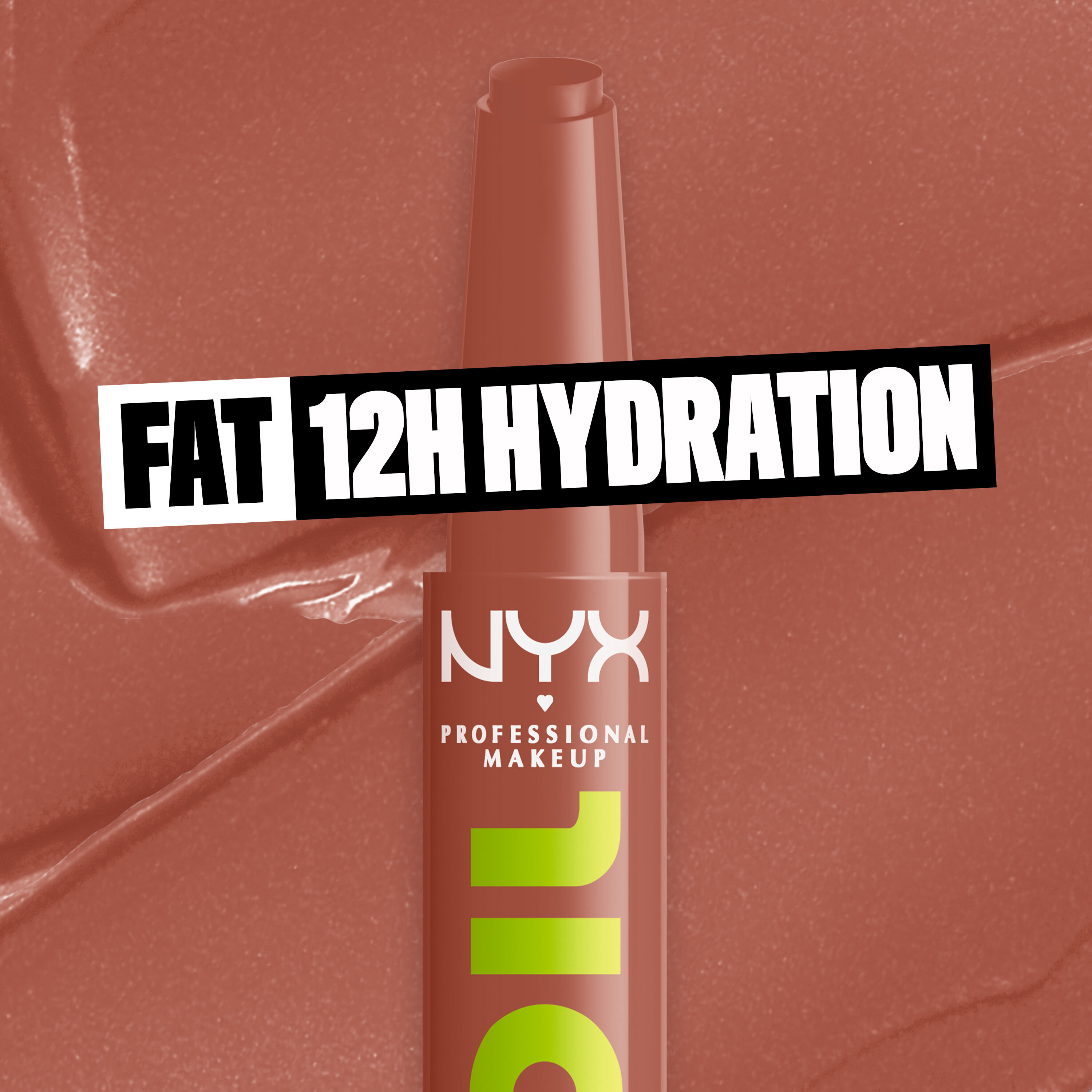Close up of Fat Oil Slick Click in shade Verified. Fat 12H Hydration