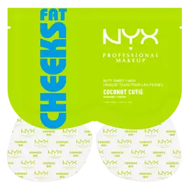 NYX Professional Makeup Fat Cheeks Butt Mask - front packaging with sheet mask patches displayed outside of sachet.