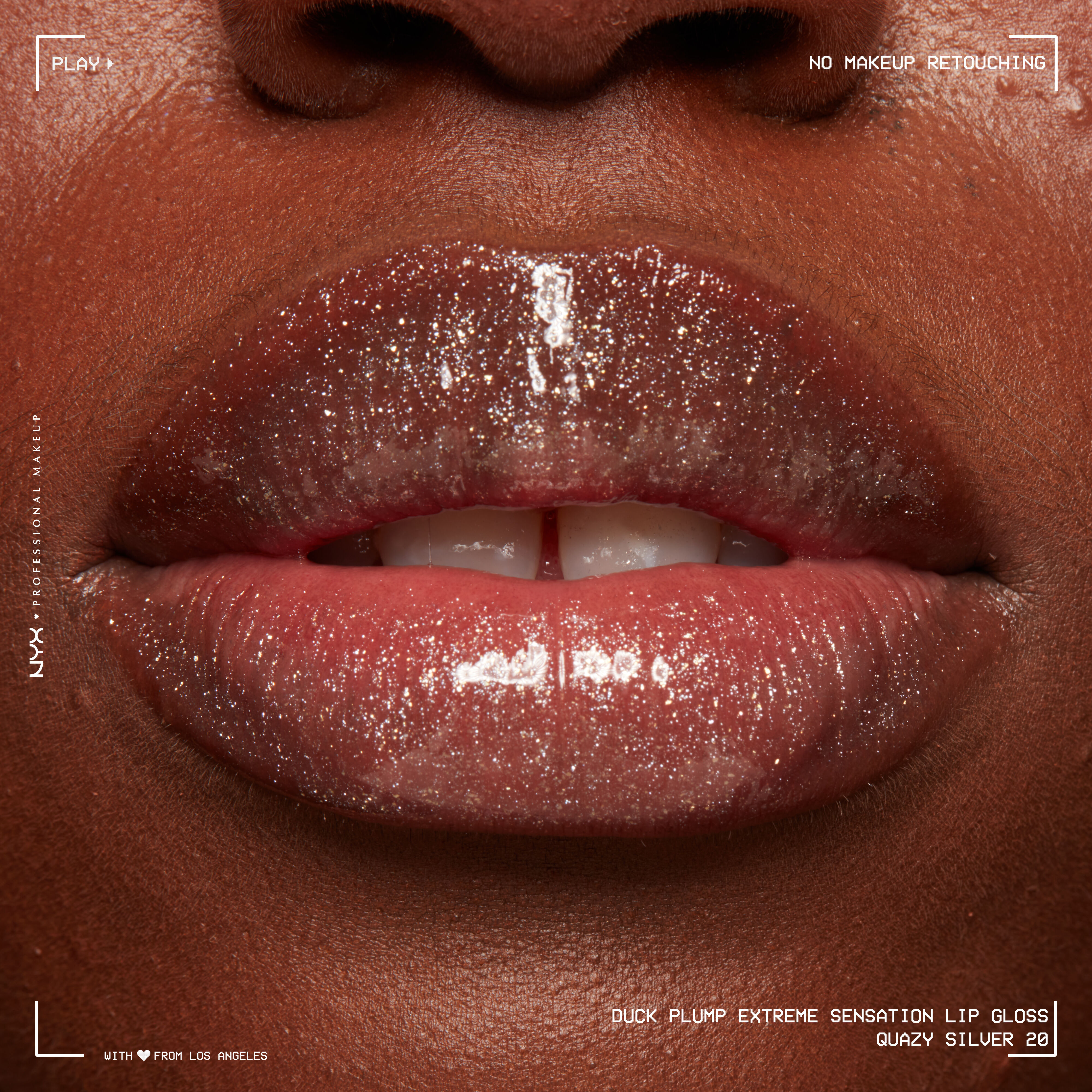 Duck Plump Lip Plumping Gloss on closeup smiling lips