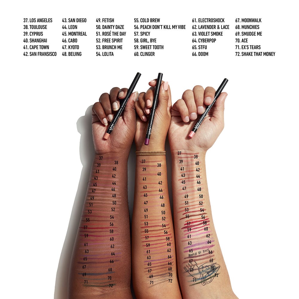 Suede Matte Lip Liner on different skin tones