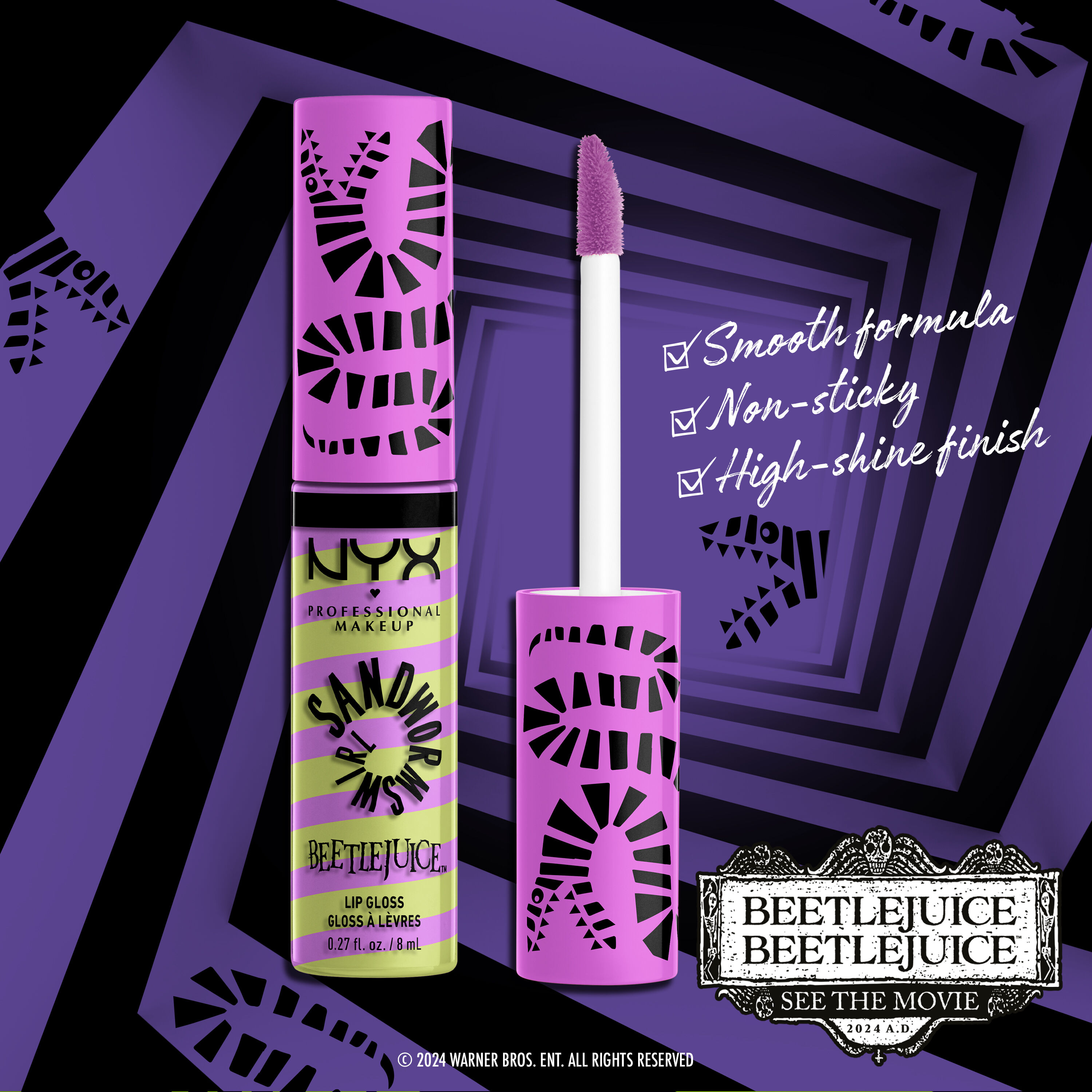 Beetlejuice Sandworm Swirl Butter Lip Gloss | NYX Professional Makeup