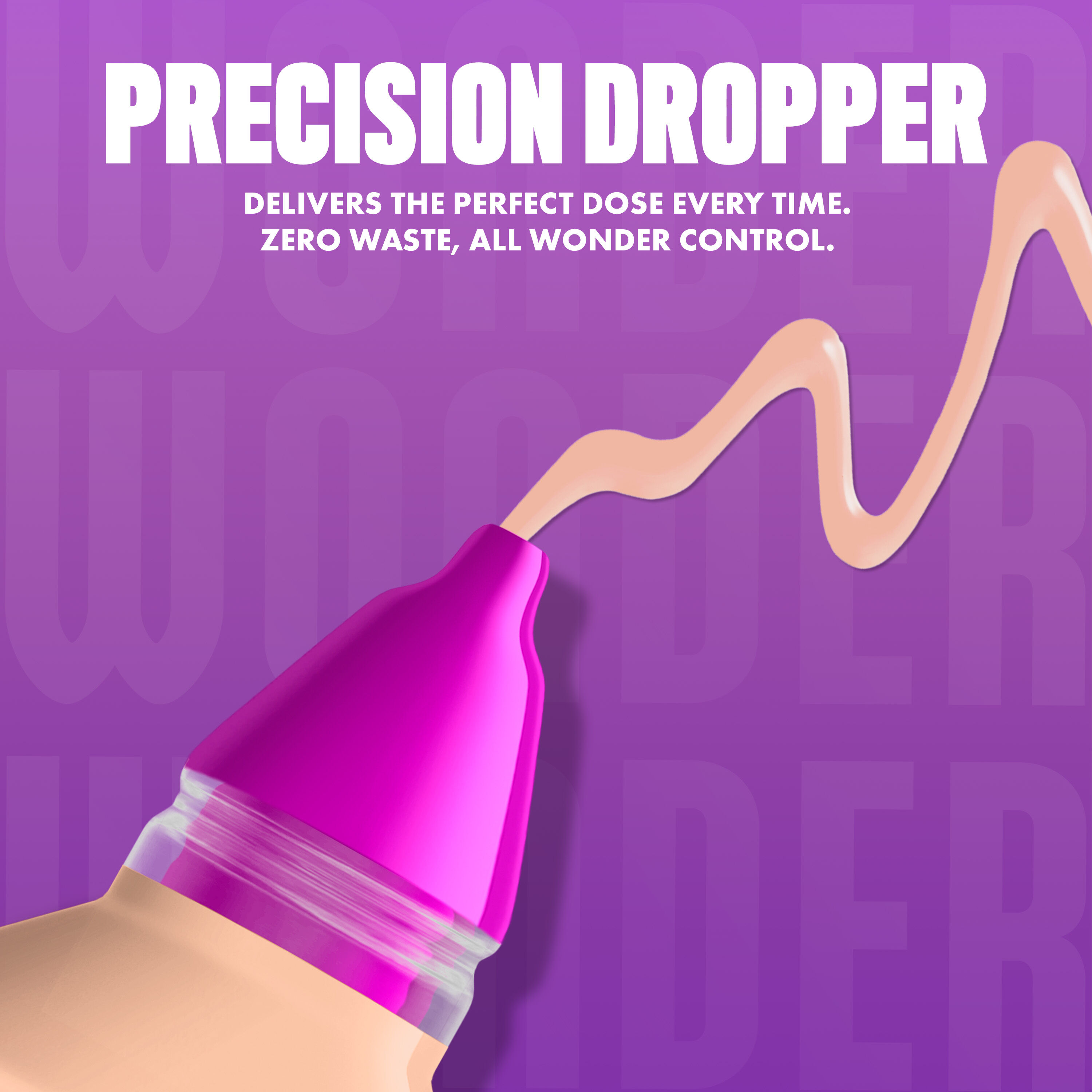 NYX Make ’Em Wonder Foundation in shade 03 Fair is releasing a smooth, neutral fair-toned foundation with text  “Precision Dropper.”