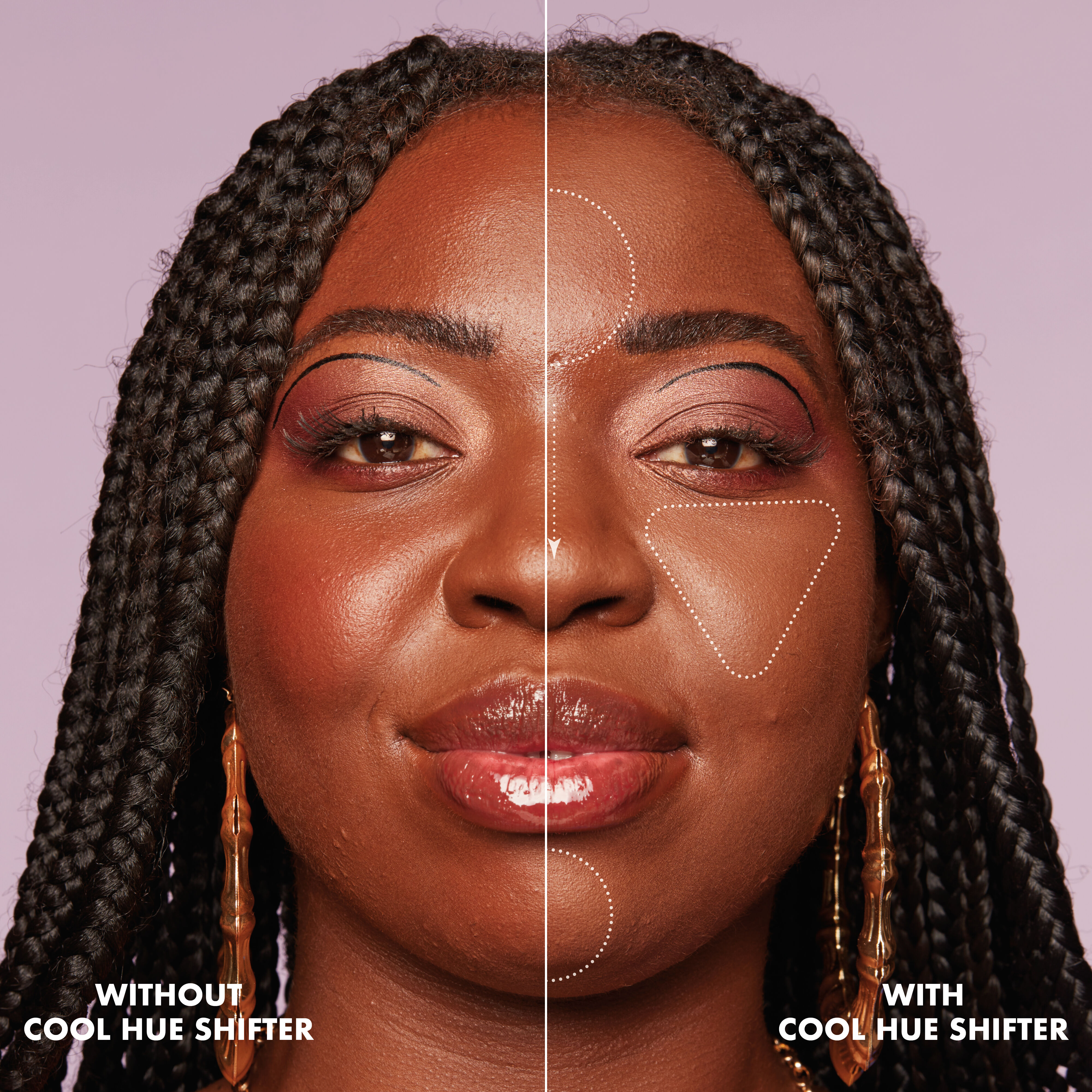 Foundation Hue Shifter before and after