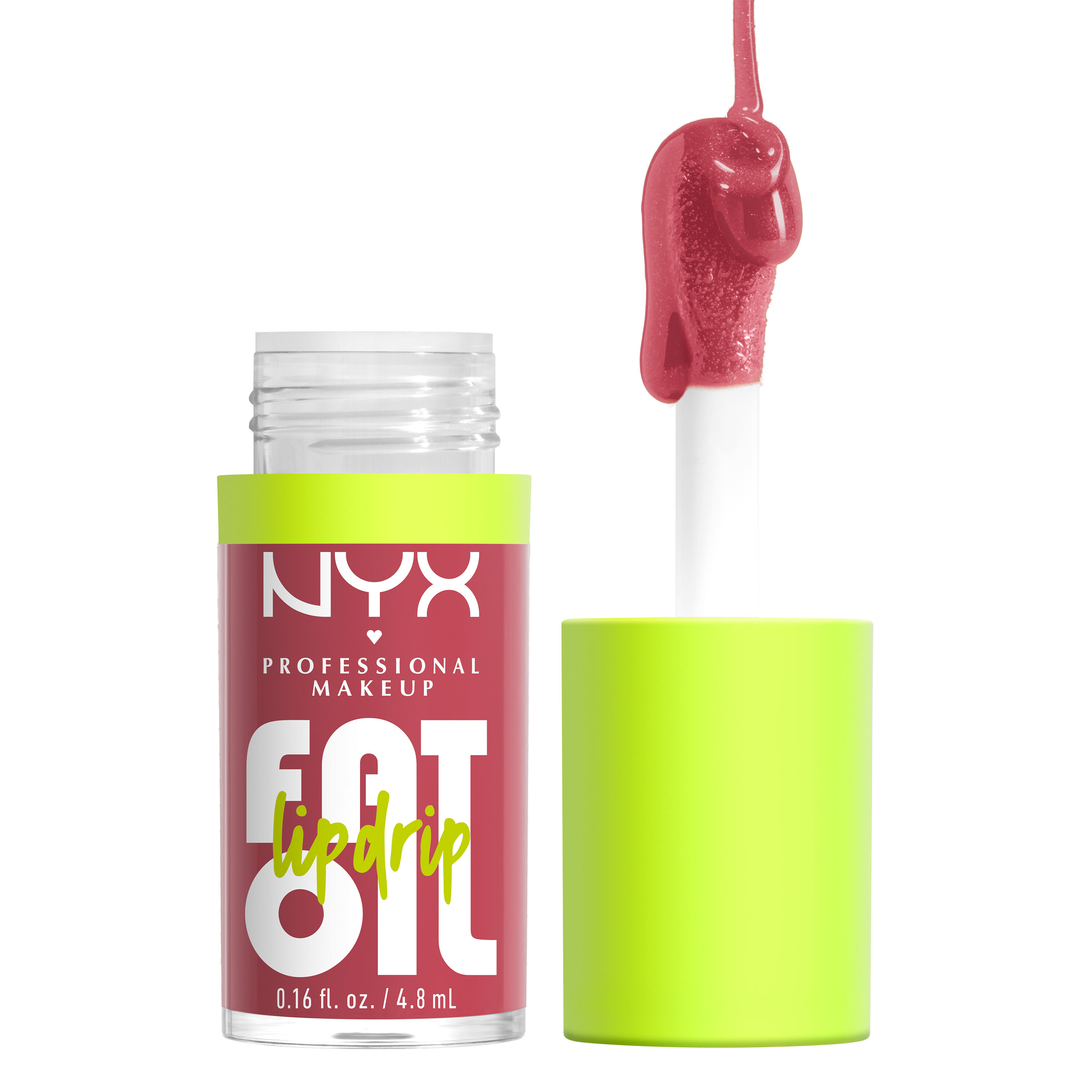 Fat Oil Lip Drip Lip Oil in shade Chillin' Like A Villain bottle open with applicator on the side