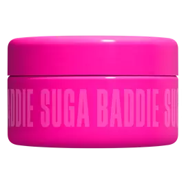 NYX Professional Makeup Suga Baddie Fat Oil Body Butter- open jar showing whipped cream texture and Fat Oil branding.