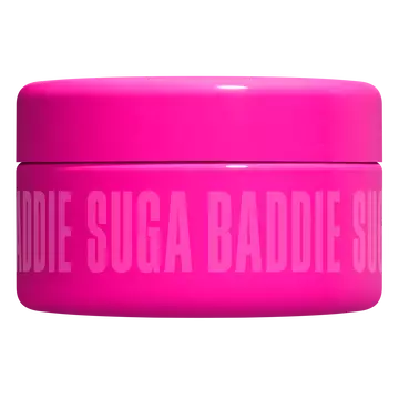NYX Professional Makeup Suga Baddie Fat Oil Body Butter- open jar showing whipped cream texture and Fat Oil branding.