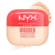Wonder Snatch Loose Setting Powder in shade Sugar Serve, a translucent light shade, on white background