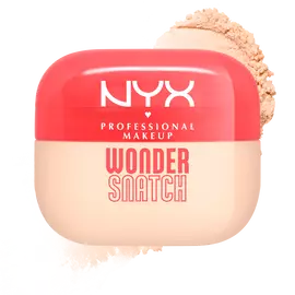 Wonder Snatch Loose Setting Powder in shade Sugar Serve, a translucent light shade, on white background