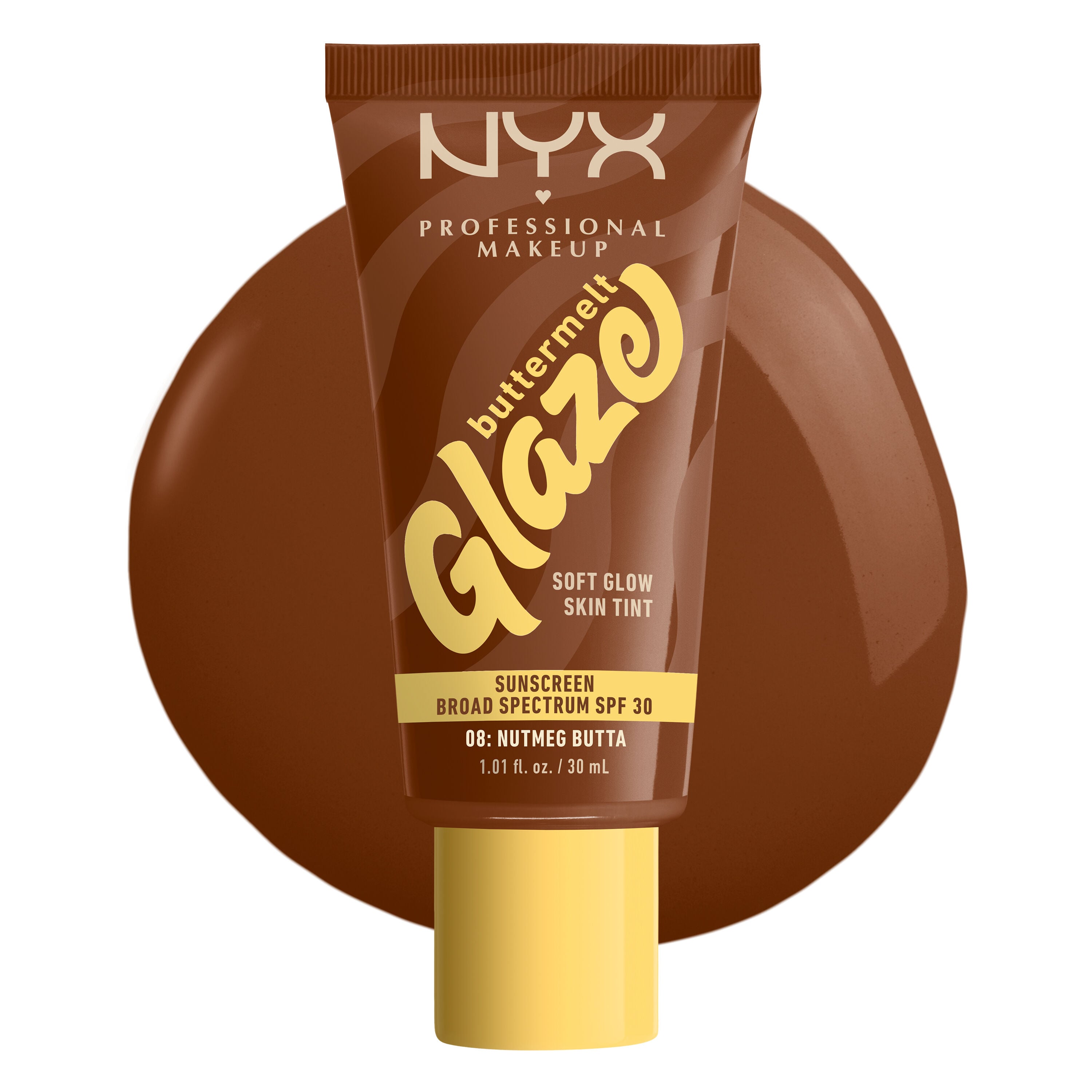 Buttermelt Glaze Skin Tint with SPF 30 with color swatch on white background