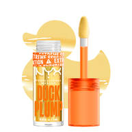 Duck Plump lip gloss bottle and applicator with duck cutout background