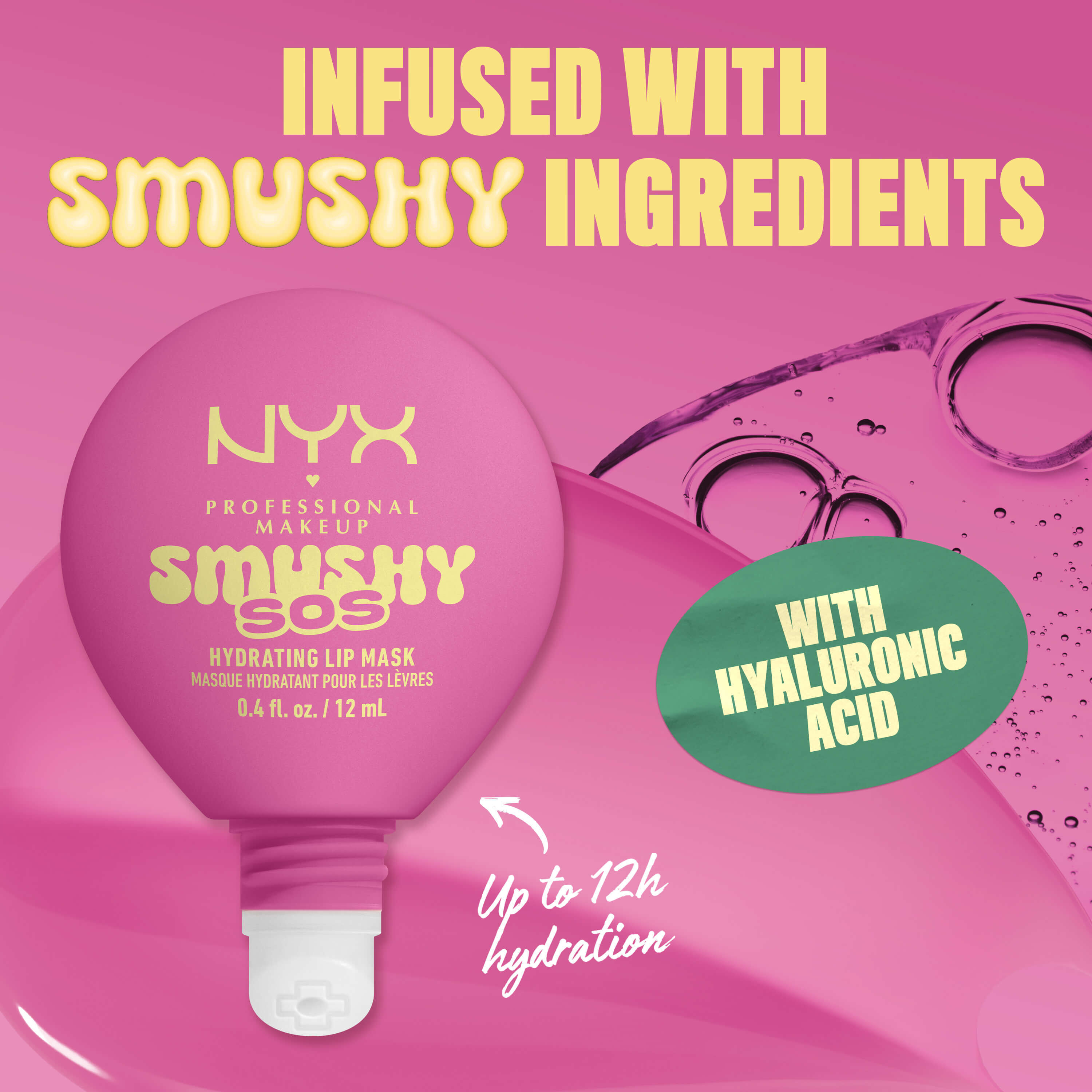 NYX Professional Makeup Smushy SOS hydrating lip mask in Lavender Soother with hyaluronic acid for up to 12-hour hydration