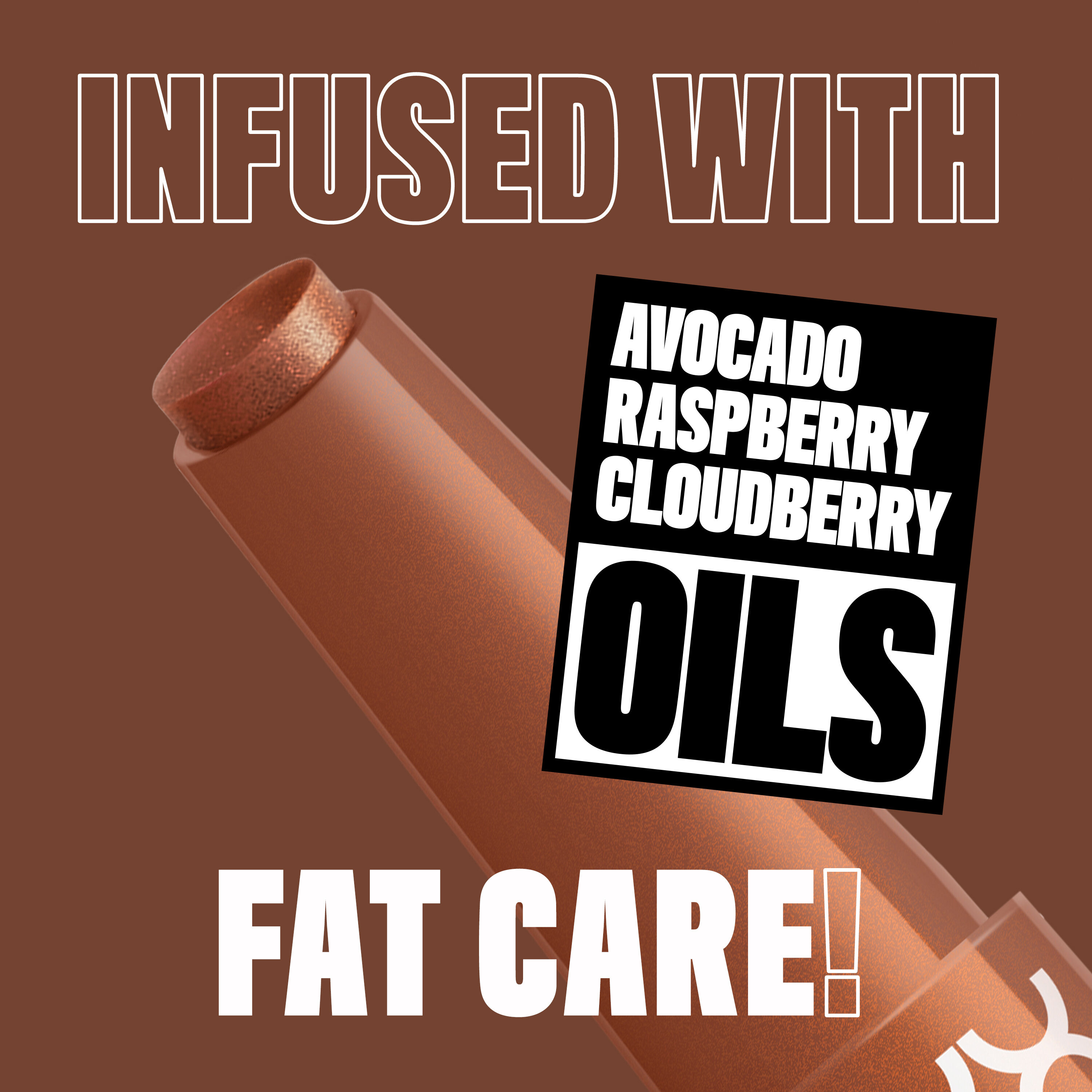 Close up of Fat Oil Slick Click in shade Feedworthy. Infused with Fat Care! Avocado, Raspberry, Cloudberry Oils