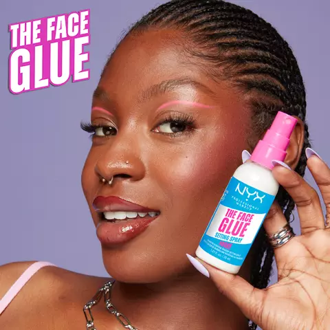 Lock your makeup in with the new NYX Professional Makeup setting spray: Face Glue Setting Spray! Our waterproof setting spray offers up to 24 hours of wear with a lightweight feel.