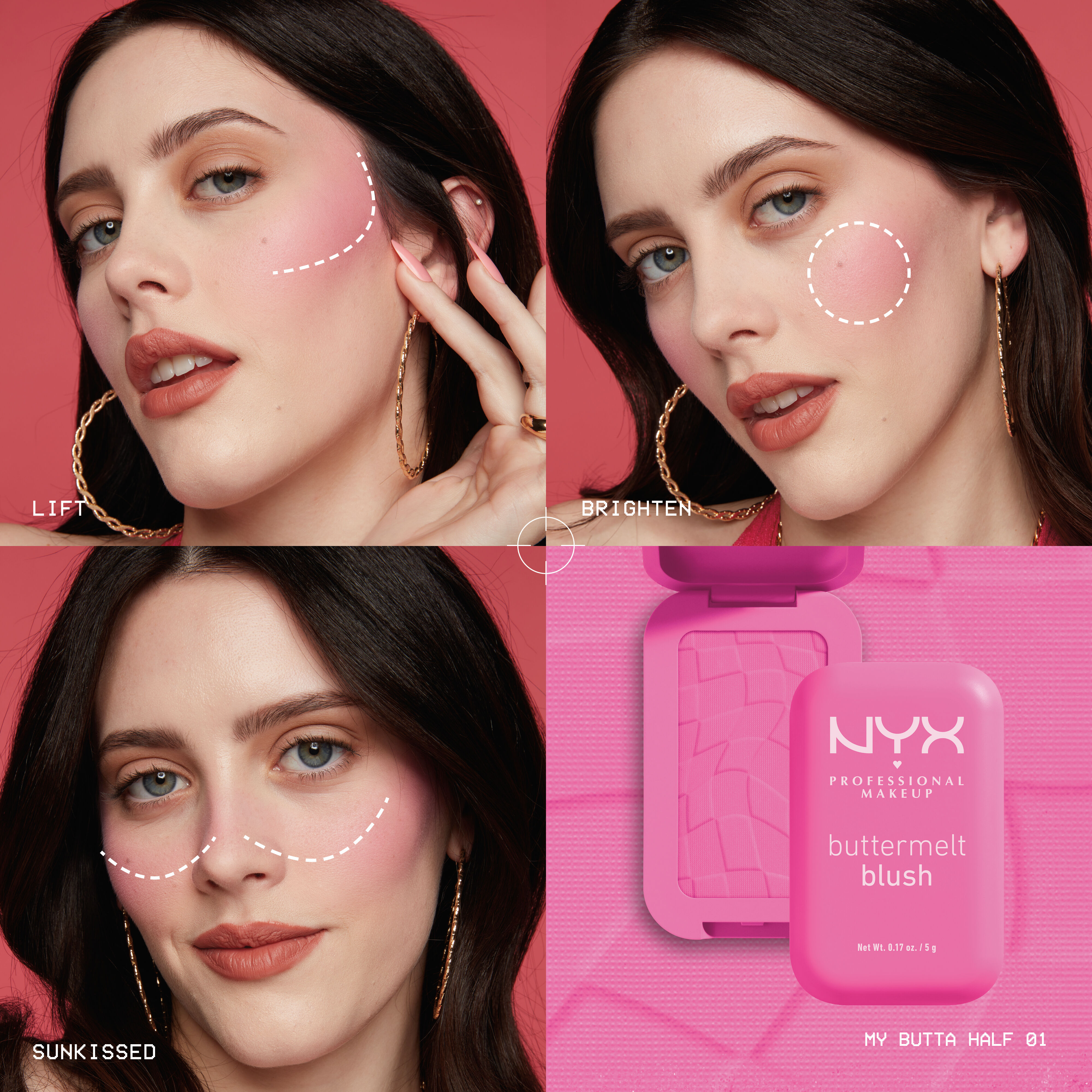 buttermelt blush shade grid