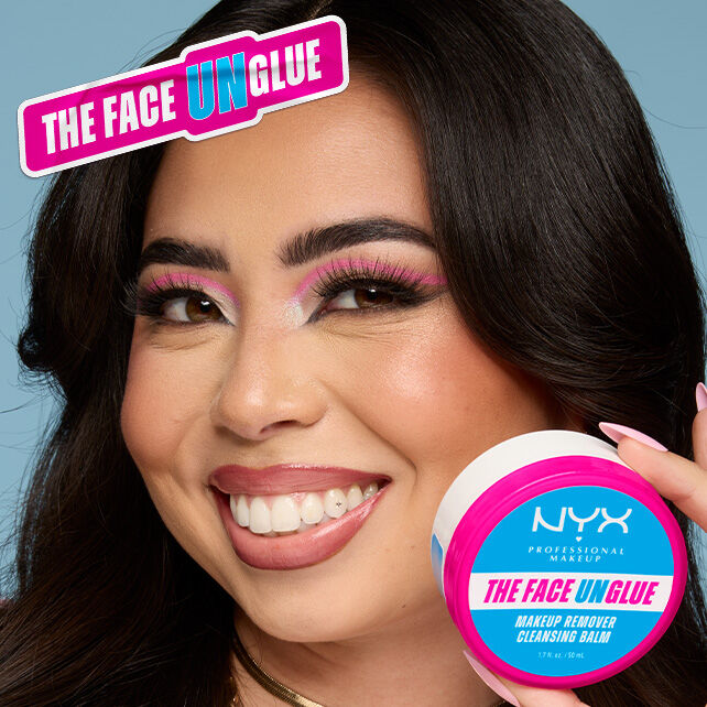 Break up that base, unglue that face! The Face Unglue Makeup Remover Cleansing Balm easily dissolves makeup, oil, and sunscreen with 24HR hydration. Shop now!