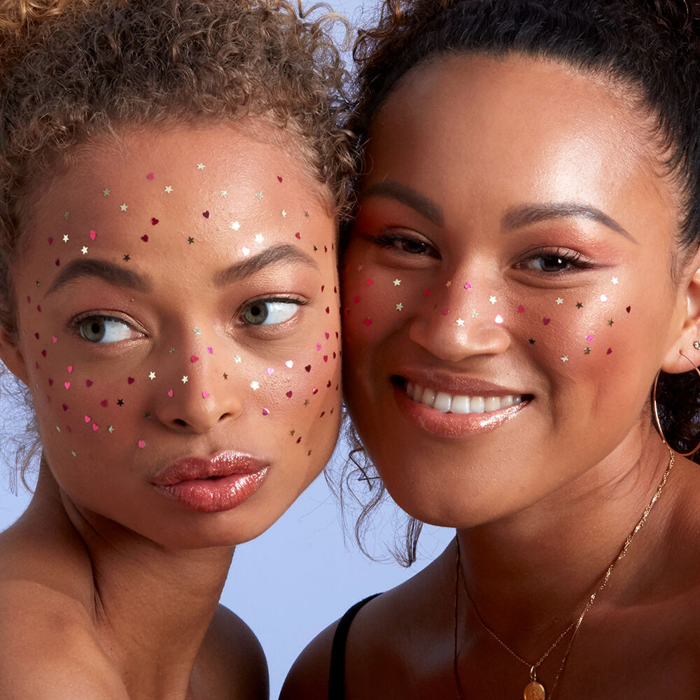 Shaped Glitter on model 1 and 2