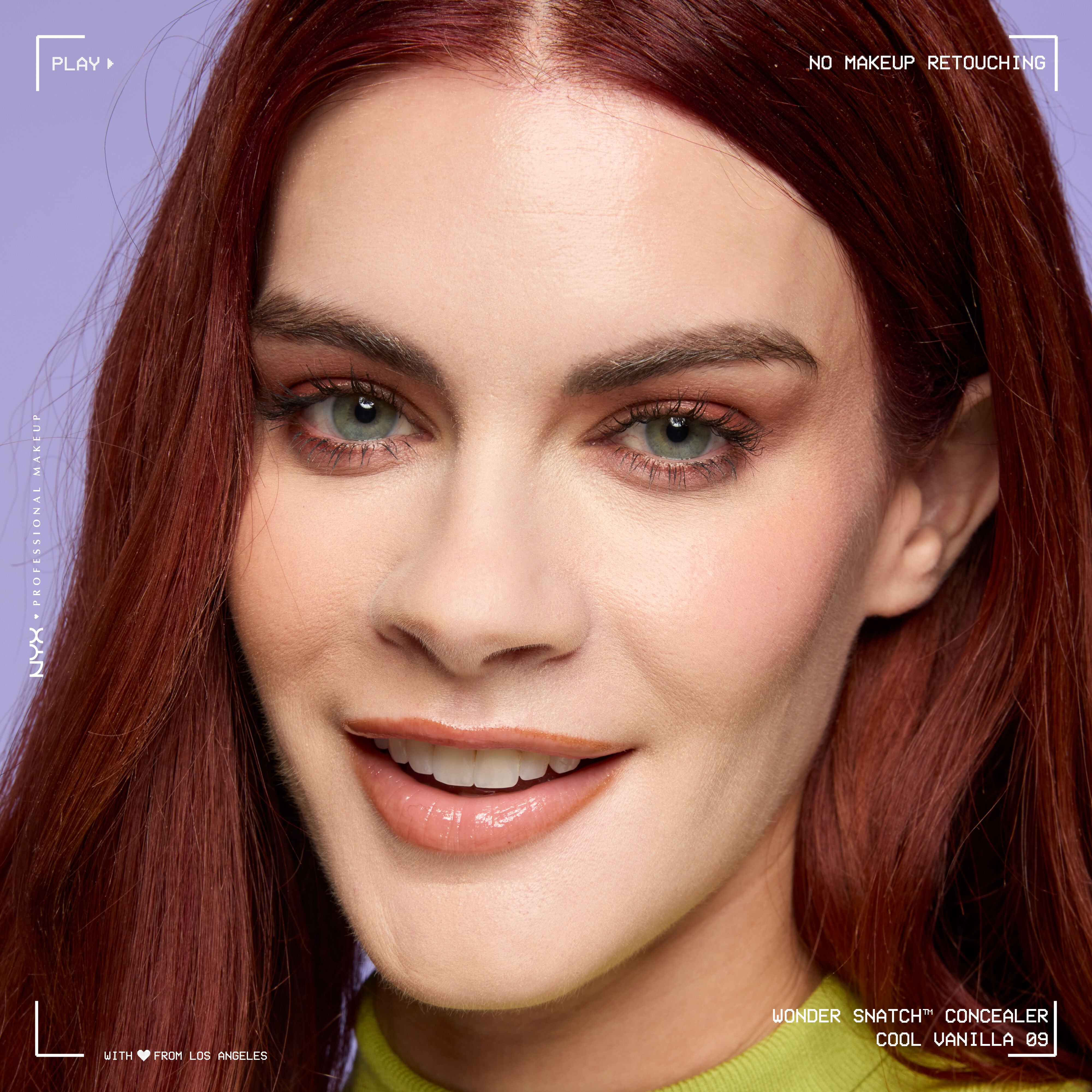 Close-up of model wearing Wonder Snatch(TM) Concealer, with brightened under-eyes, smooth-looking skin, and a natural finish.