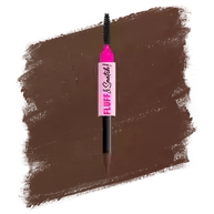 NYX Fluff and Snatch Brow Powder Pen with product pack shot and swatch on a white background in shade 06 Brunette