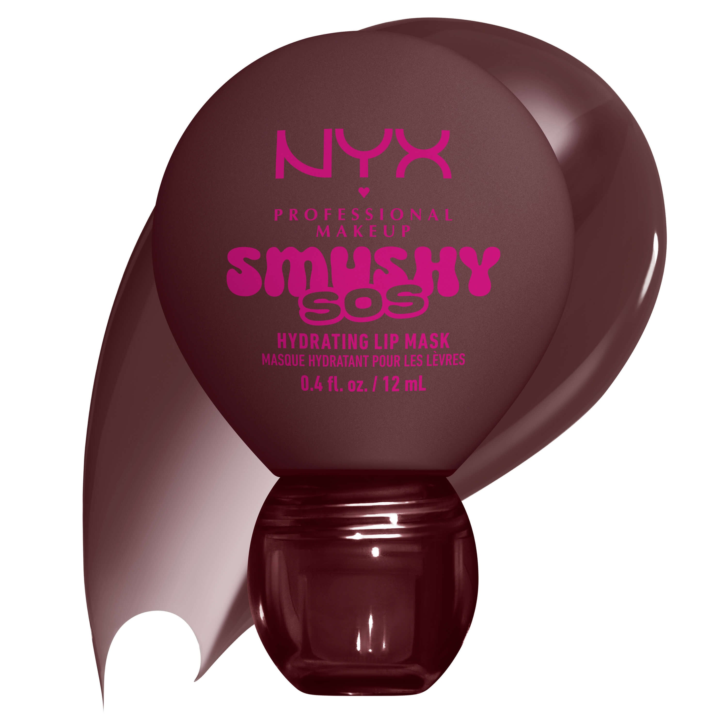 NYX Professional Makeup Smushy SOS Up to 12-Hour Hydrating Tinted Lip Treatment in Coconut Calm with glossy texture swatch
