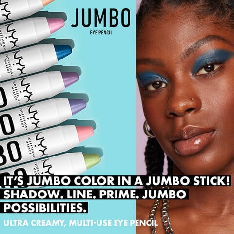 Do more with the Jumbo Eye Pencil. This multi-use eyeshadow crayon is available in 16 eye-catching shades and can be used to color, line, and define your eyes.
