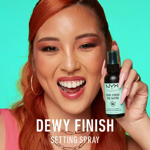 Get that dewy, fresh-faced look all day with NYX Dewy Setting Spray! Lock in your makeup for up to 16 hours with a non-greasy formula. Vegan and loved by fans