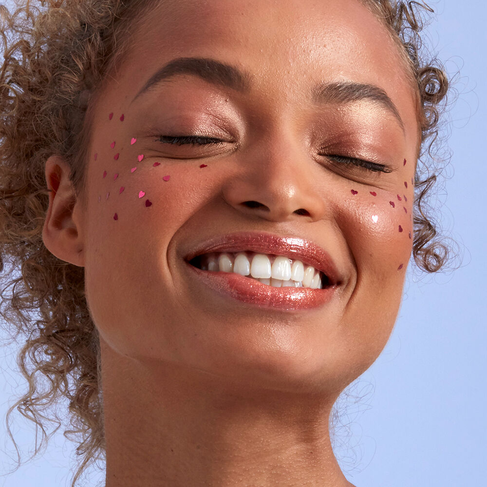 Shaped Glitter on model