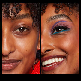 Jumbo Lash! Vegan False Lashes before and after on model 1