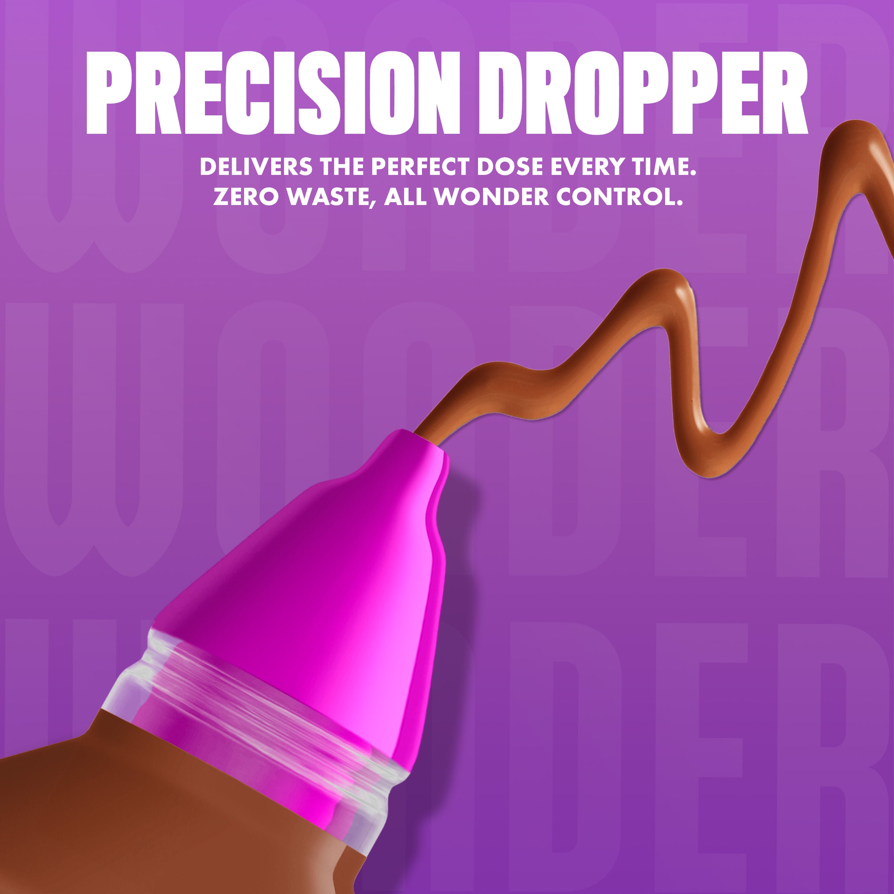NYX Make ’Em Wonder Foundation shade 37 Deep Rich with text overlay “Precision Dropper.”