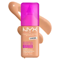 NYX Make ’Em Wonder Soft Matte Foundation in shade 12 Natural with product name text overlay.