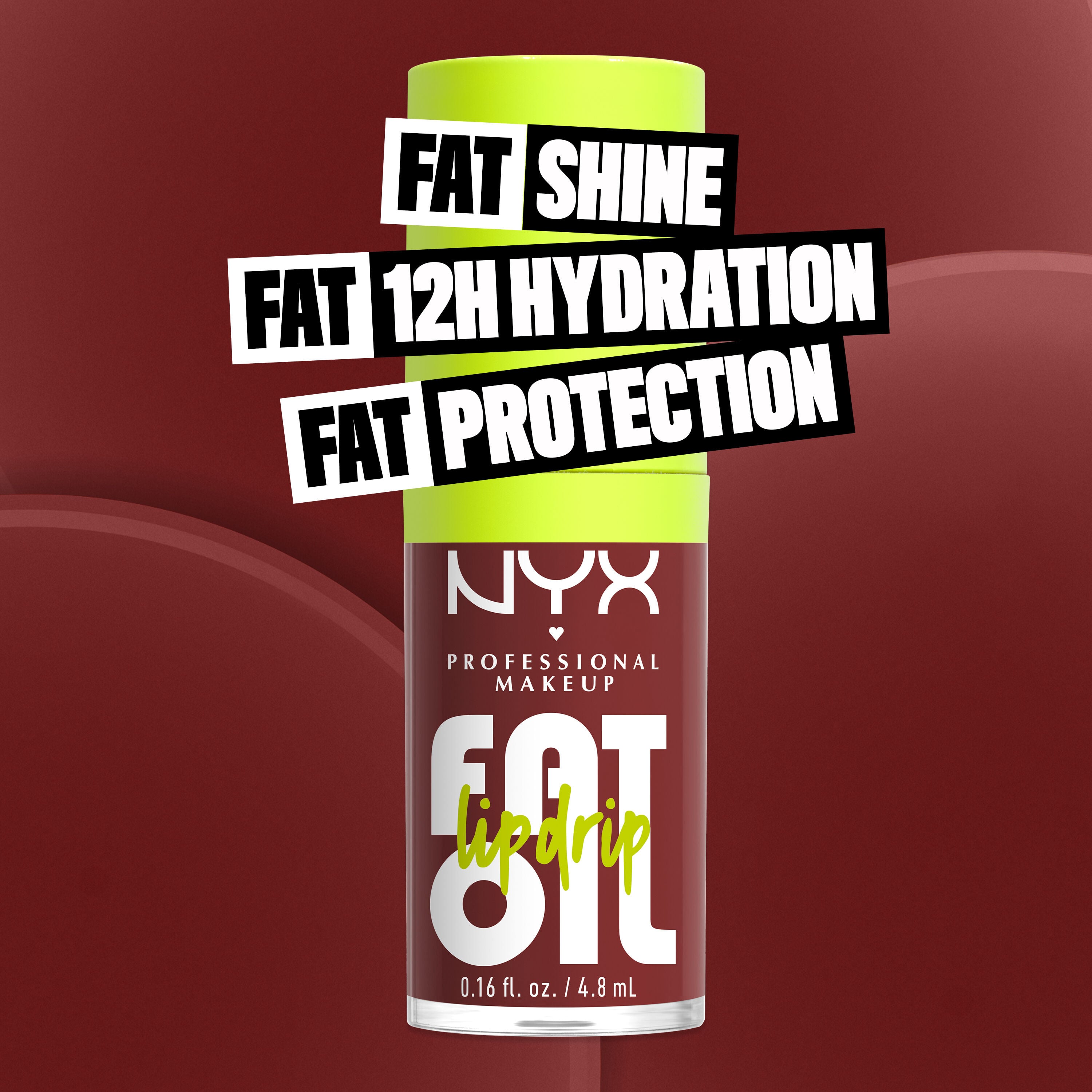 Fat Oil Lip Drip Lip Oil in shade Sprinkle Sprinkle bottle. Fat Shine. Fat 12H Hydration. Fat Protection.