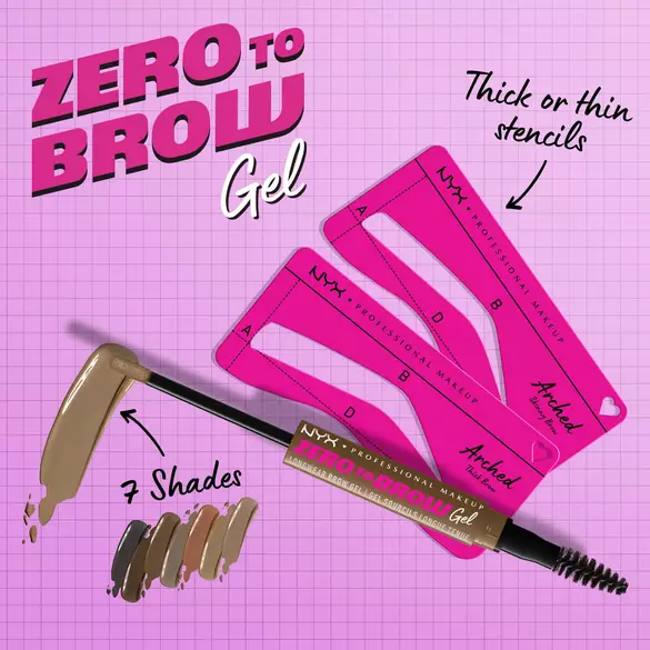 Zero-To-Brow Liquid Brow Gel and Stencils