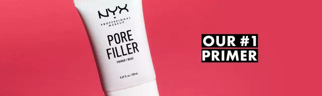 Close-up of Pore Filler Primer against red background
