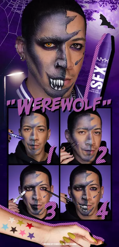 Werewolf makeup look