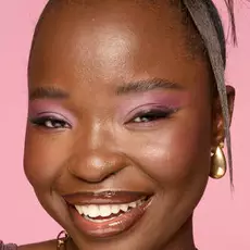 Model wearing NYX Make’em Wonder™ Foundation in shade 42 Deep Walnut with radiant finish and warm undertone.