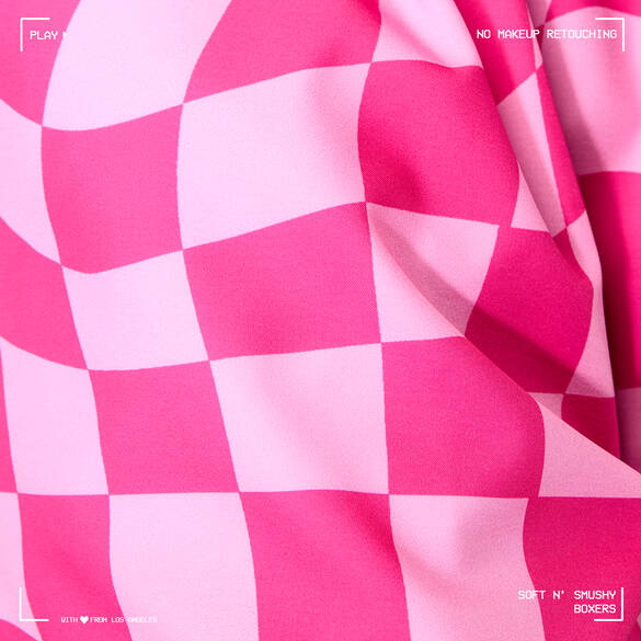 SOFT N’ SMUSHY Boxers are available in a limited-edition pink checker print.