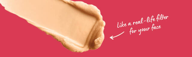 Pore Filler Primer product swatch against red background
