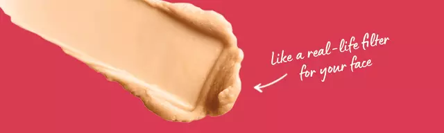 Pore Filler Primer product swatch against red background

