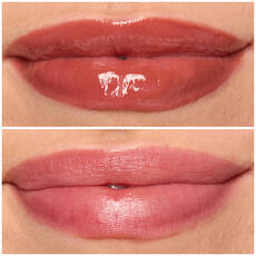 18 DRIPPIN' NUDE shade of Lip I.V. Hydrating Lip Gloss Stain for both shine and stain.